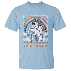 Dadacorn Funny Unicorn Father's Day T Shirt TS09 Light Blue Print Your Wear