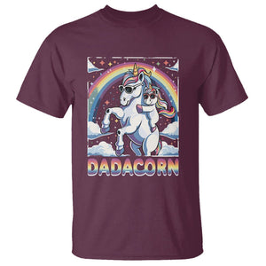 Dadacorn Funny Unicorn Father's Day T Shirt TS09 Maroon Print Your Wear