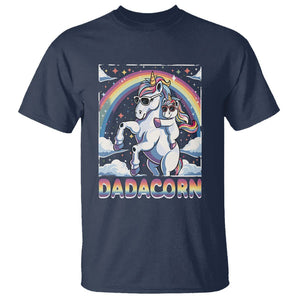 Dadacorn Funny Unicorn Father's Day T Shirt TS09 Navy Print Your Wear