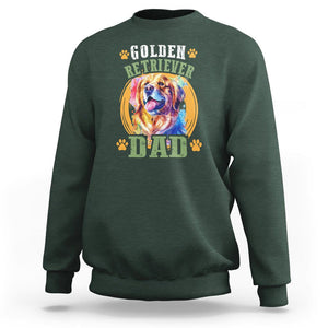 Golden Retriever Dad Dog Dad Father's Day Sweatshirt TS09 Dark Forest Green Print Your Wear