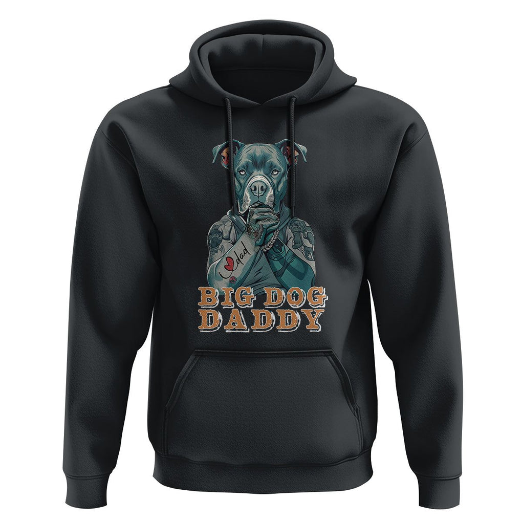 Dog Dad Hoodie Pitbull Dog Tattoo I Love Dad Father's Day Dog Lover TS09 Black Print Your Wear