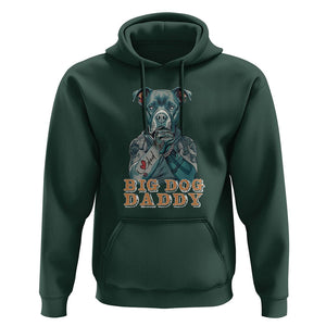 Dog Dad Hoodie Pitbull Dog Tattoo I Love Dad Father's Day Dog Lover TS09 Dark Forest Green Print Your Wear