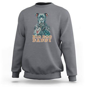 Dog Dad Sweatshirt Pitbull Dog Tattoo I Love Dad Father's Day Dog Lover TS09 Charcoal Print Your Wear