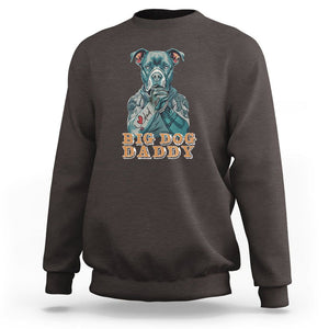 Dog Dad Sweatshirt Pitbull Dog Tattoo I Love Dad Father's Day Dog Lover TS09 Dark Chocolate Print Your Wear