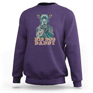 Dog Dad Sweatshirt Pitbull Dog Tattoo I Love Dad Father's Day Dog Lover TS09 Purple Print Your Wear