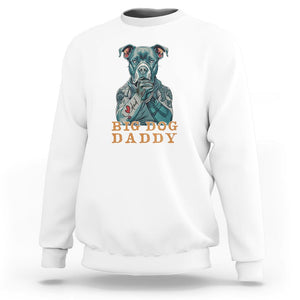 Dog Dad Sweatshirt Pitbull Dog Tattoo I Love Dad Father's Day Dog Lover TS09 White Print Your Wear