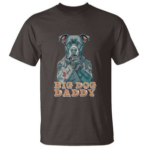 Dog Dad T Shirt Pitbull Dog Tattoo I Love Dad Father's Day Dog Lover TS09 Dark Chocolate Print Your Wear