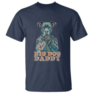 Dog Dad T Shirt Pitbull Dog Tattoo I Love Dad Father's Day Dog Lover TS09 Navy Print Your Wear