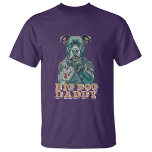 Dog Dad T Shirt Pitbull Dog Tattoo I Love Dad Father's Day Dog Lover TS09 Purple Print Your Wear