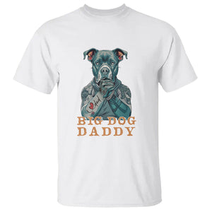 Dog Dad T Shirt Pitbull Dog Tattoo I Love Dad Father's Day Dog Lover TS09 White Print Your Wear