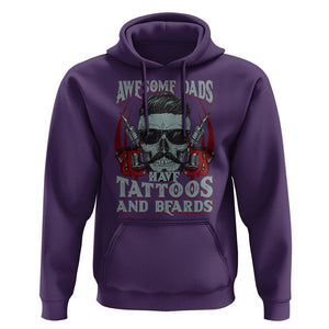 Father's Day Hoodie Awesome Dads Have Tattoos And Beards TS09 Purple Print Your Wear