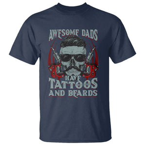 Father's Day T Shirt Awesome Dads Have Tattoos And Beards TS09 Navy Print Your Wear