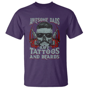 Father's Day T Shirt Awesome Dads Have Tattoos And Beards TS09 Purple Print Your Wear