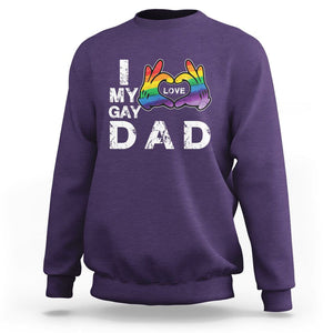 Father's Day LGBT Pride Sweatshirt I Love My Gay Dad TS09 Purple Print Your Wear