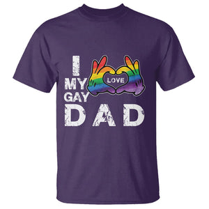 Father's Day LGBT Pride T Shirt I Love My Gay Dad TS09 Purple Print Your Wear