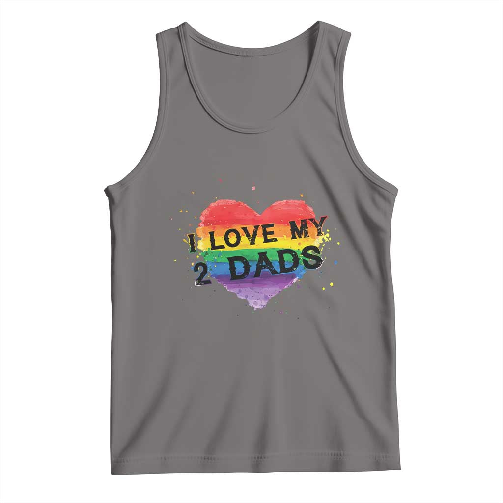 Father's Day LGBT Pride Tank Top I Love My Two Dads TS09 Deep Heather Print Your Wear