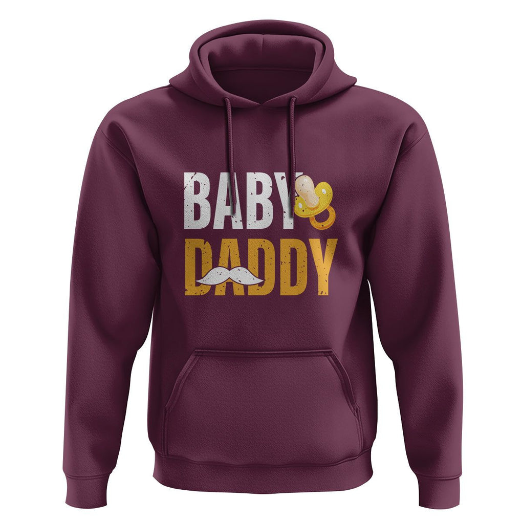 Funny New Dad Hoodie Baby Daddy First Time Father's Day TS09 Maroon Print Your Wear