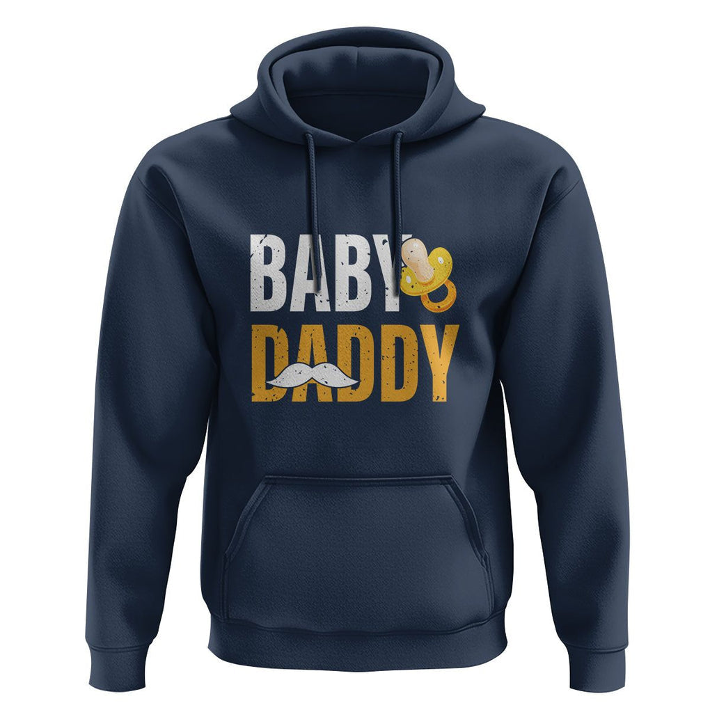 Funny New Dad Hoodie Baby Daddy First Time Father's Day TS09 Navy Print Your Wear