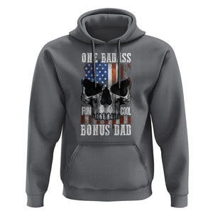 Father's Day Hoodie One Badass Bonus Dad Skull TS09 Charcoal Print Your Wear