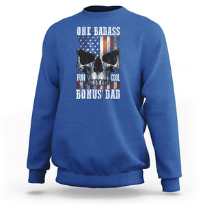 Father's Day Sweatshirt One Badass Bonus Dad Skull TS09 Royal Blue Print Your Wear