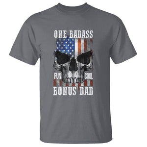 Father's Day T Shirt One Badass Bonus Dad Skull TS09 Charcoal Print Your Wear