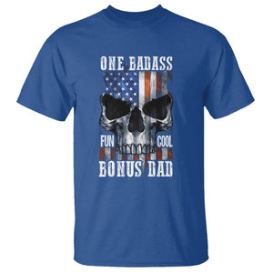 Father's Day T Shirt One Badass Bonus Dad Skull TS09 Royal Blue Print Your Wear