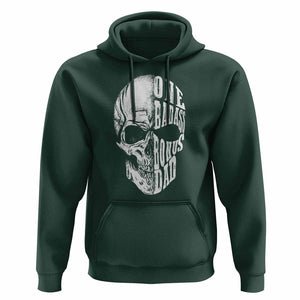 Father's Day Hoodie One Badass Bonus Dad Skull TS09 Dark Forest Green Print Your Wear