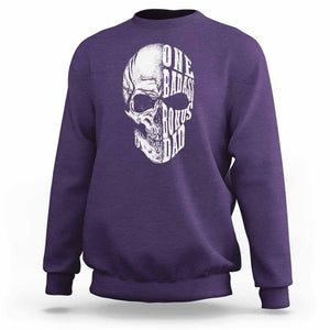 Father's Day Sweatshirt One Badass Bonus Dad Skull TS09 Purple Print Your Wear