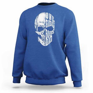 Father's Day Sweatshirt One Badass Bonus Dad Skull TS09 Royal Blue Print Your Wear