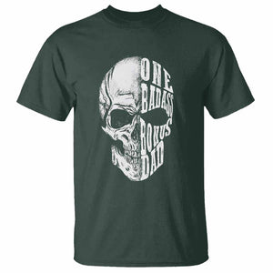 Father's Day T Shirt One Badass Bonus Dad Skull TS09 Dark Forest Green Print Your Wear