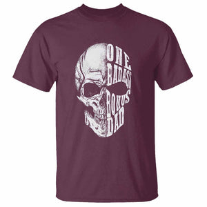 Father's Day T Shirt One Badass Bonus Dad Skull TS09 Maroon Print Your Wear