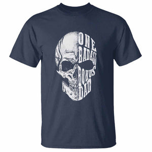 Father's Day T Shirt One Badass Bonus Dad Skull TS09 Navy Print Your Wear