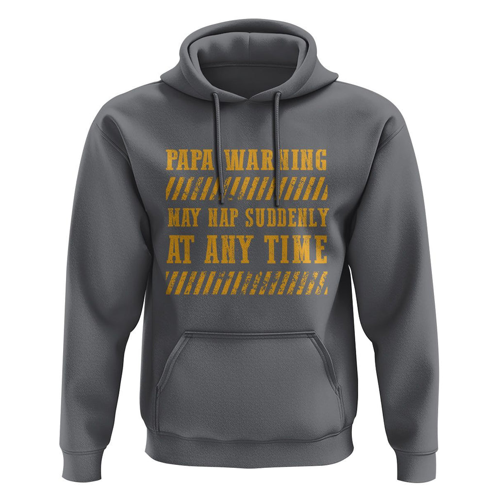 Funny Papa Warning Hoodie May Nap Suddenly At Any Time Father's Day TS09 Charcoal Print Your Wear