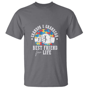 Autism Awareness T Shirt Grandpa Grandson Best Friend For Life Father's Day TS09 Charcoal Print Your Wear