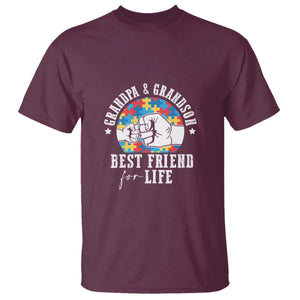 Autism Awareness T Shirt Grandpa Grandson Best Friend For Life Father's Day TS09 Maroon Print Your Wear