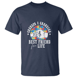 Autism Awareness T Shirt Grandpa Grandson Best Friend For Life Father's Day TS09 Navy Print Your Wear