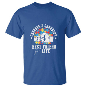 Autism Awareness T Shirt Grandpa Grandson Best Friend For Life Father's Day TS09 Royal Blue Print Your Wear