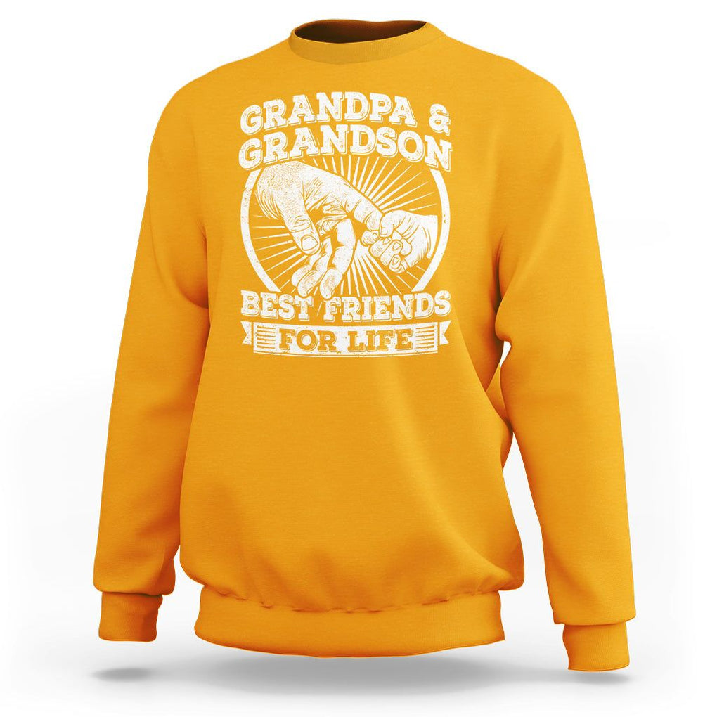 Father's Day Sweatshirt Grandpa Grandson Best Friend for Life TS09 Gold Print Your Wear