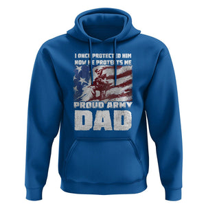 Father's Day Hoodie I Once Protected Him Now He Protects Me Proud Army Dad TS09 Royal Blue Print Your Wear