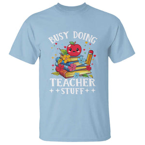 Funny Busy Doing Teacher Stuff Retro T Shirt TS09 Light Blue Print Your Wear