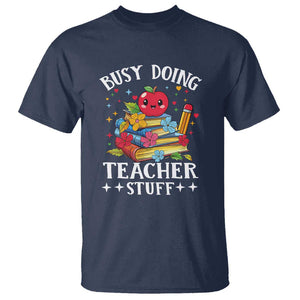 Funny Busy Doing Teacher Stuff Retro T Shirt TS09 Navy Print Your Wear