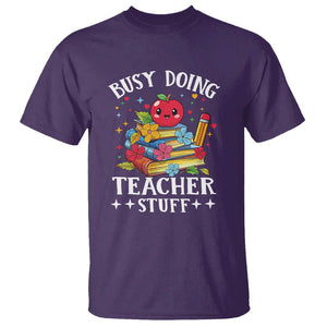 Funny Busy Doing Teacher Stuff Retro T Shirt TS09 Purple Print Your Wear