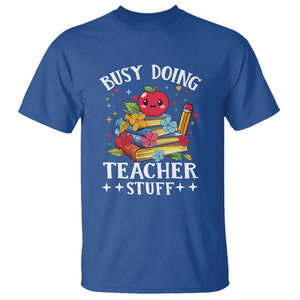 Funny Busy Doing Teacher Stuff Retro T Shirt TS09 Royal Blue Print Your Wear