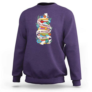 Teacher Sweatshirt Take Chances Make Mistakes Get Messy TS09 Purple Print Your Wear