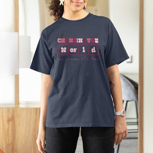 Teacher T Shirt For Women Changing The World One Phoneme At A Time TS09 Navy Print Your Wear