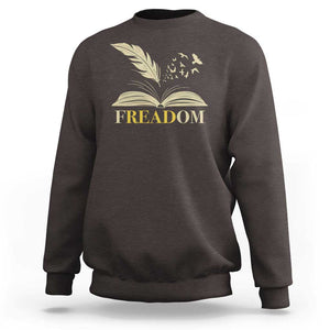 Book Lover Sweatshirt Reading Freadom Against Book Bans TS09 Dark Chocolate Print Your Wear