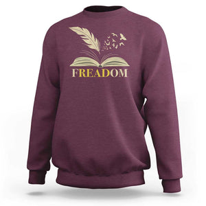 Book Lover Sweatshirt Reading Freadom Against Book Bans TS09 Maroon Print Your Wear