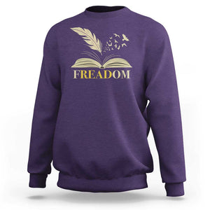 Book Lover Sweatshirt Reading Freadom Against Book Bans TS09 Purple Print Your Wear