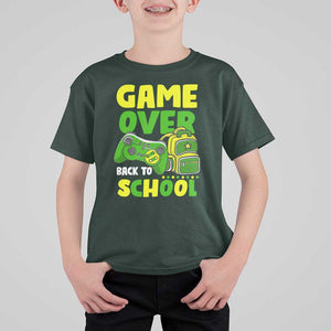 Funny Game Over Back To School T Shirt For Kid TS09 Dark Forest Green Print Your Wear