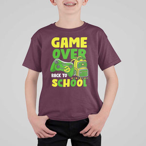 Funny Game Over Back To School T Shirt For Kid TS09 Maroon Print Your Wear